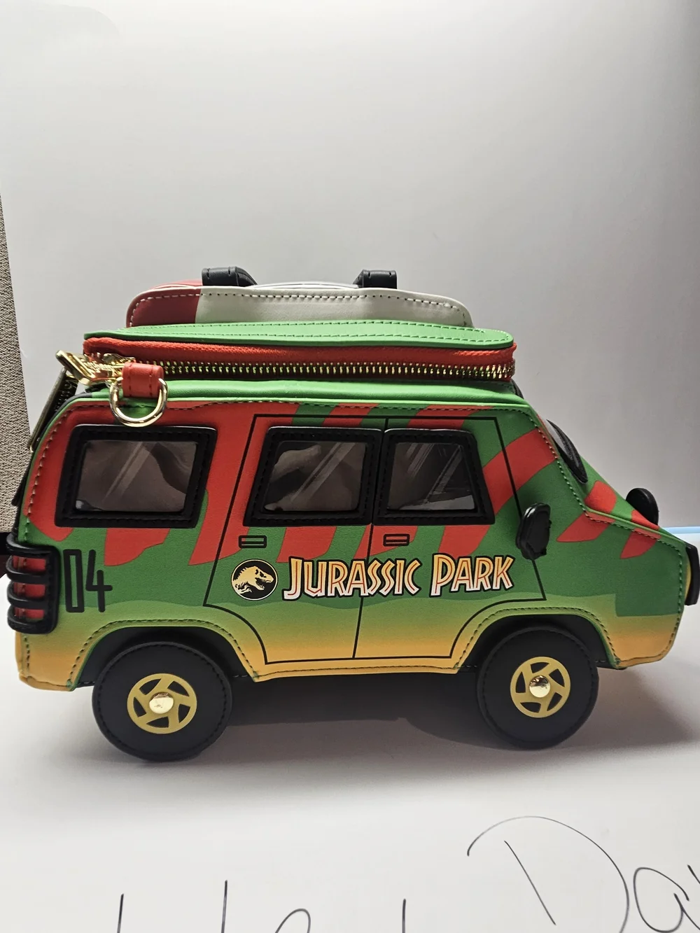 Loungefly Jurassic Park Green Red Van Crossbody Bag